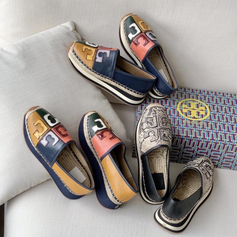 Tory Burch platform espadrilles casual elevator sneaker convenient slip on pump