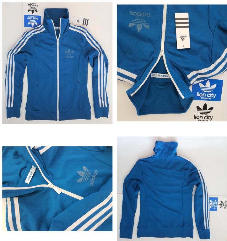 Adidas originals three stripe track jacket in blue discount