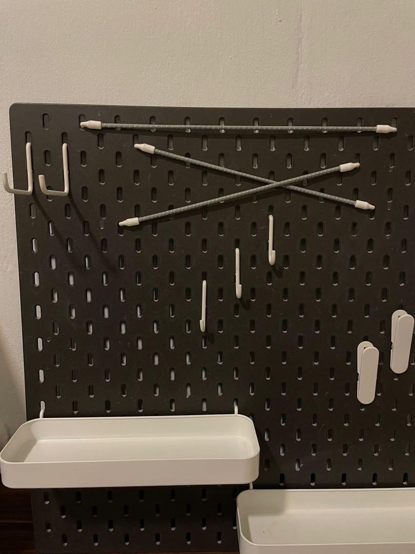Skadis Pegboard Ikea in Black colour size 56x56 cm, Furniture & Home