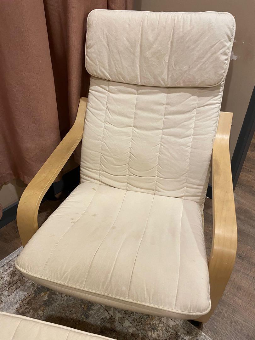USED Ikea Poang Chair + Stool (Kota Kinabalu), Furniture & Home Living