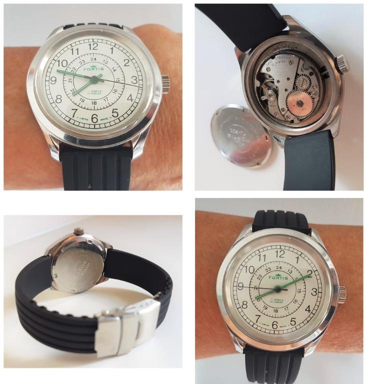 Versatile FORTIS Manual Winding Watch Swiss Made Exquisite 24 hours Military Dial Vintage Fortis Mechanical Timepiece Art Deco Retro Fortis