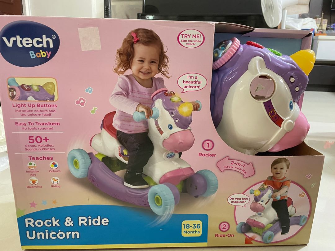 Vtech rock and ride unicorn 2 in 1, Babies & Kids, Infant Playtime on