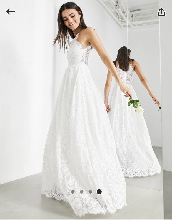 Asos edition halter backless maxi sale wedding dress