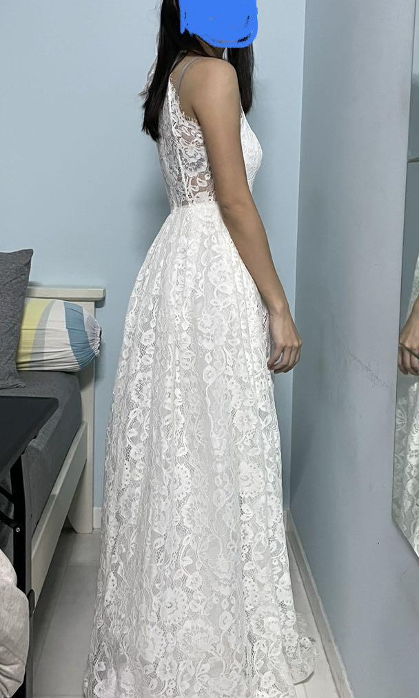Asos edition lace halter neck maxi deals wedding dress