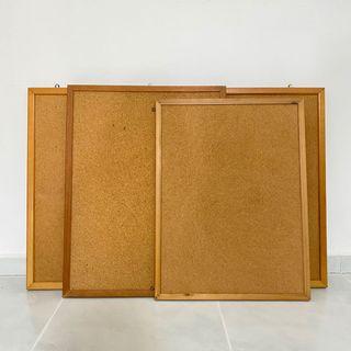 4 x Small Cork Board With Accessories Wall Hanging Pin Board 28.5cm x  21.5cm