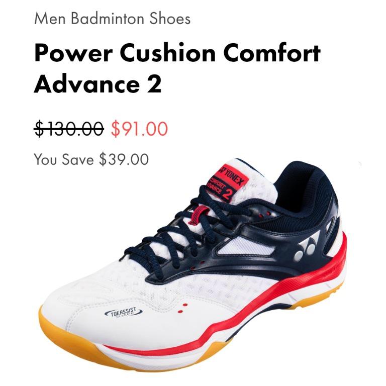 Yonex Power Cushion Comfort Advance 2 Men Badminton Shoes in White
