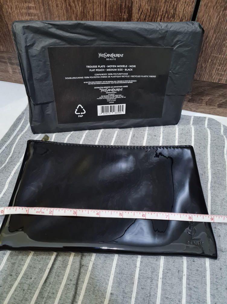 YSL flat medium vinyl pouch w o wrapping