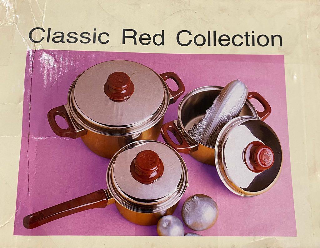 6 piece ZEBRA Brand Classic Red Collection Pots & Pans 6Piece Set (Brand New, In Box