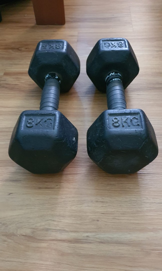 8KG Dumbbells, Sports Equipment, Exercise & Fitness, Weights ...