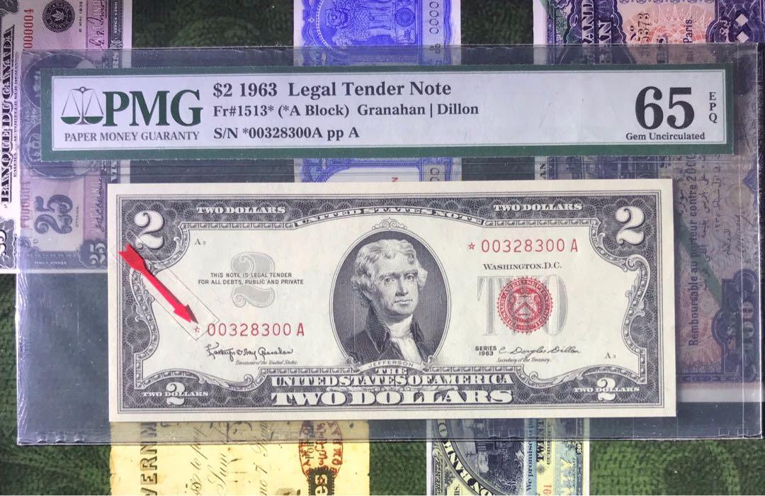00xxxx00 Replacement ] 1963 Red Seal $2 United States of ...