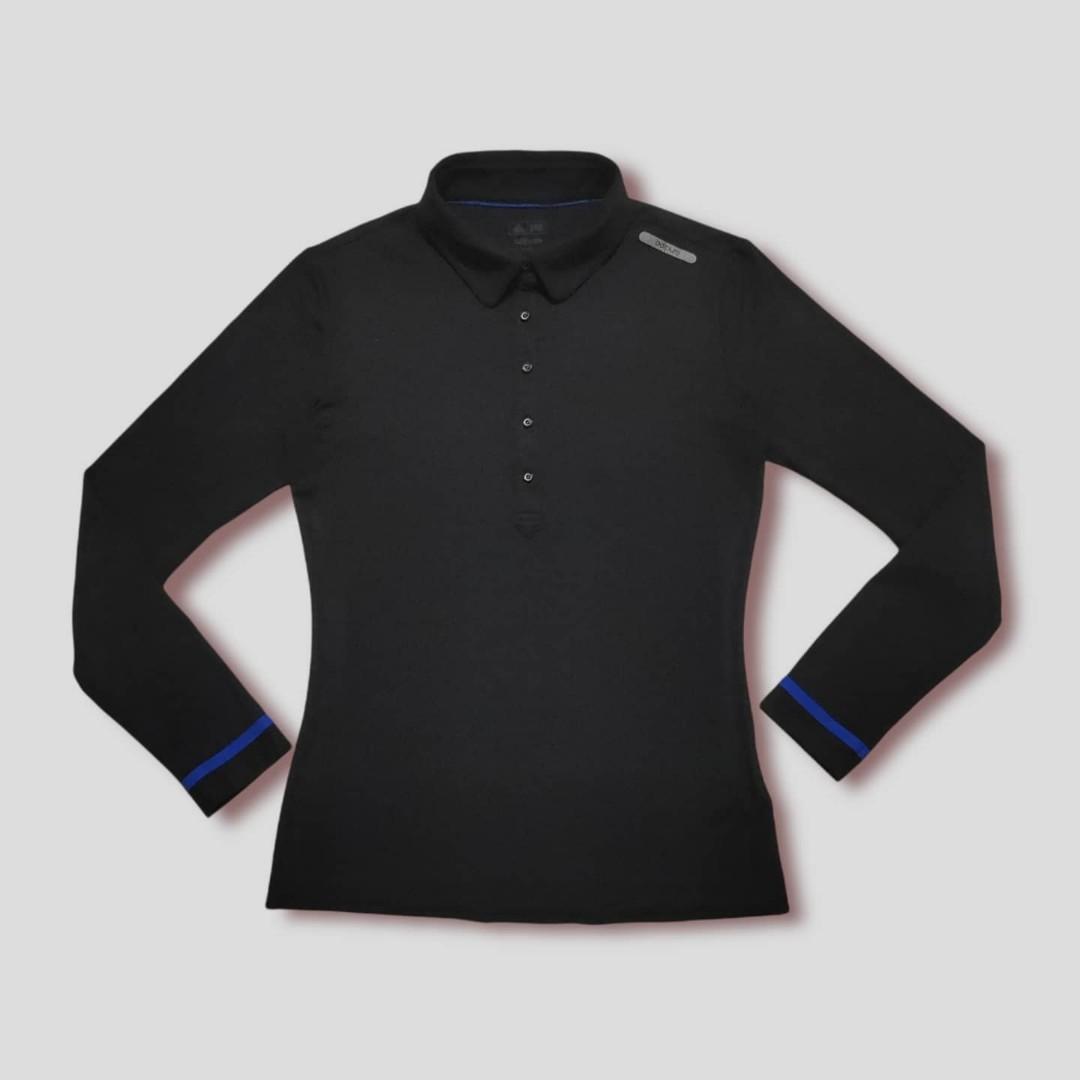 Adidas Adipure Black Stretch Long Sleeve Polo Shirt for Women, Fesyen  Wanita, Pakaian Wanita, Atasan di Carousell