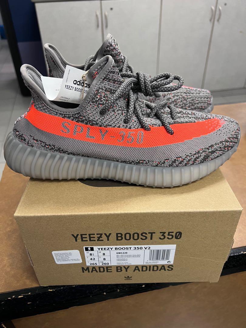 Adidas Yeezy 350 V2 Beluga Size 8 UK Men s Fashion Footwear