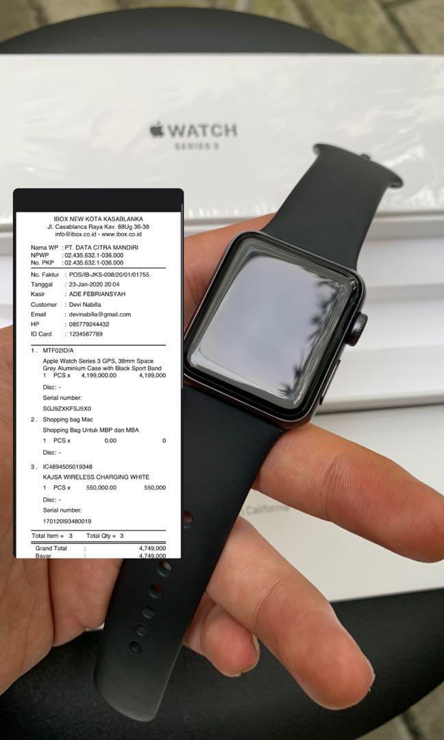 Apple Watch Ex iBox Garansi Resmi Series 3 38 MM Fullset Original Like New with Invoice