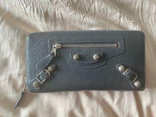 AUTHENTIC Balenciaga Wallet Grey with Silver Zips & Studs