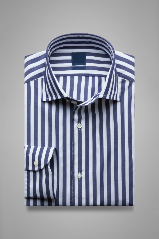 BENJAMIN BARKER: Gold Label Blue-Striped Shirt, Men's Fashion ...