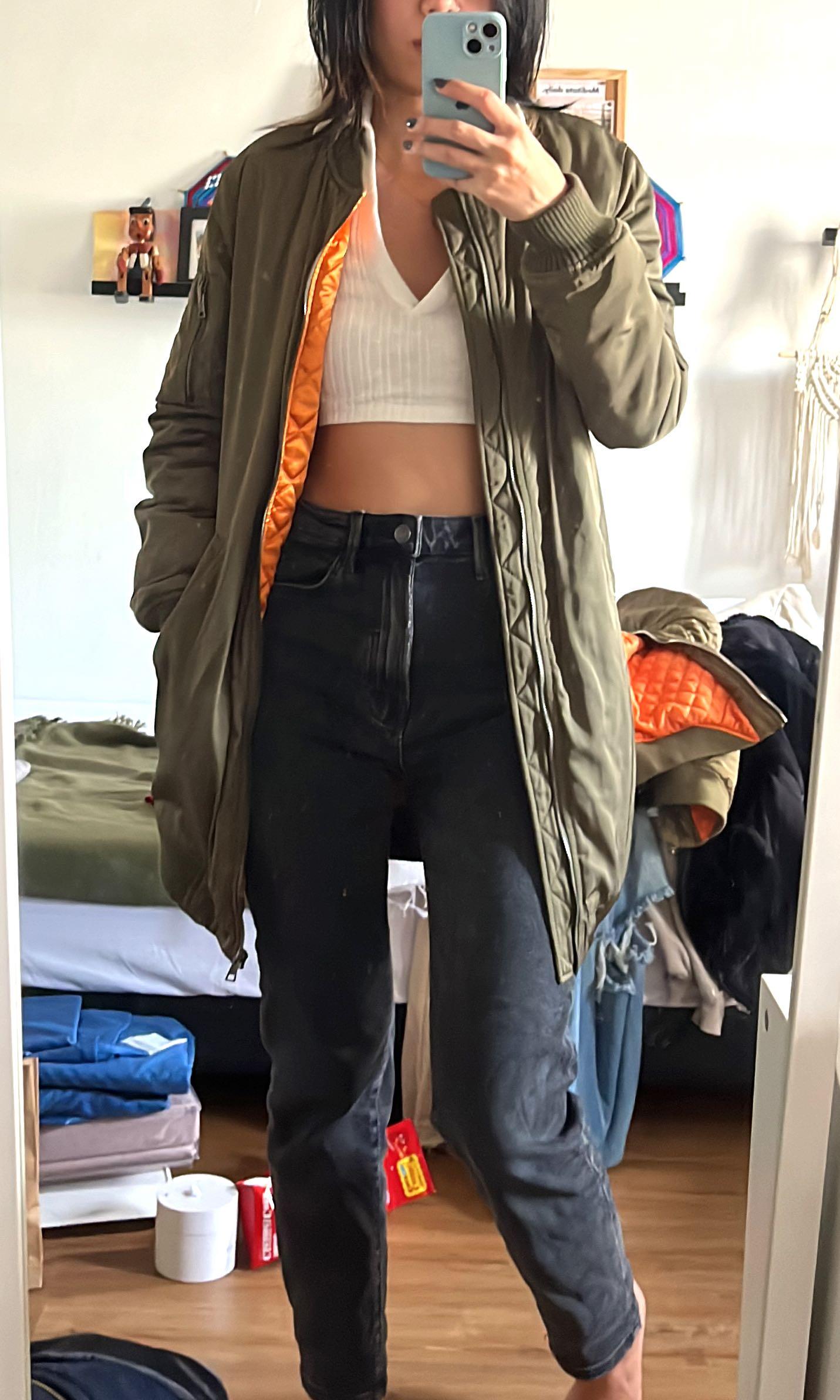 Bershka Longline Bomber ‼️, Women's Fashion, Coats, Jackets and