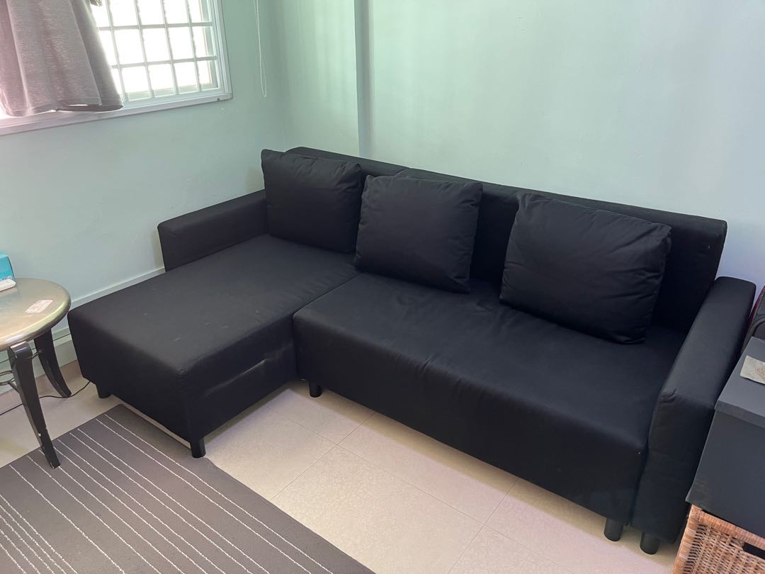 used black ikea sofa bed