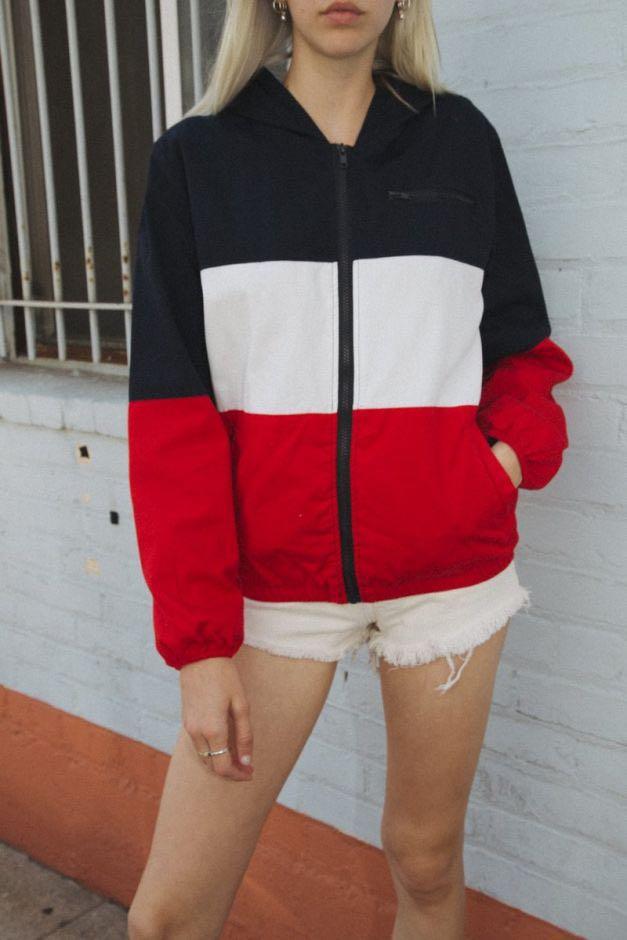 Brandy melville jacket cheap red white blue