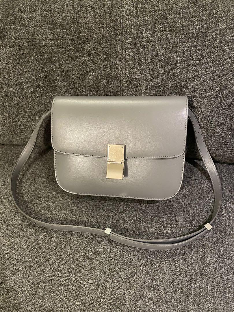 Buy Celine Box Bag Smooth Leather Medium Gray 1745401