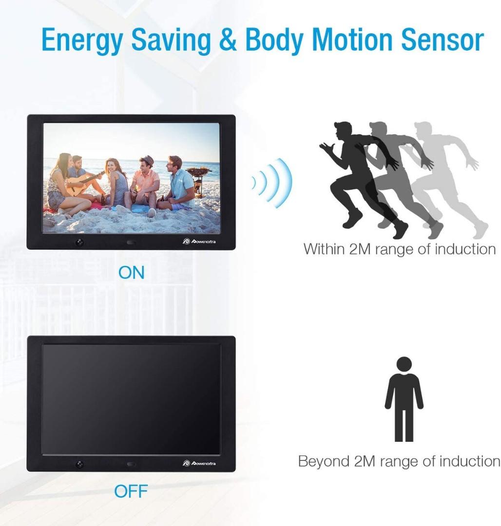 Digital Photo Frame 10 inch, POWEREXTRA High Resolution Full IPS