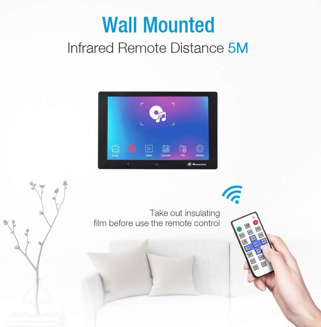 Digital Photo Frame 10 inch, POWEREXTRA High Resolution Full IPS