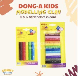 DONG-A Kids Modelling Clay | Bar Clay | Toy Clay 5 & 12 stick colors in card