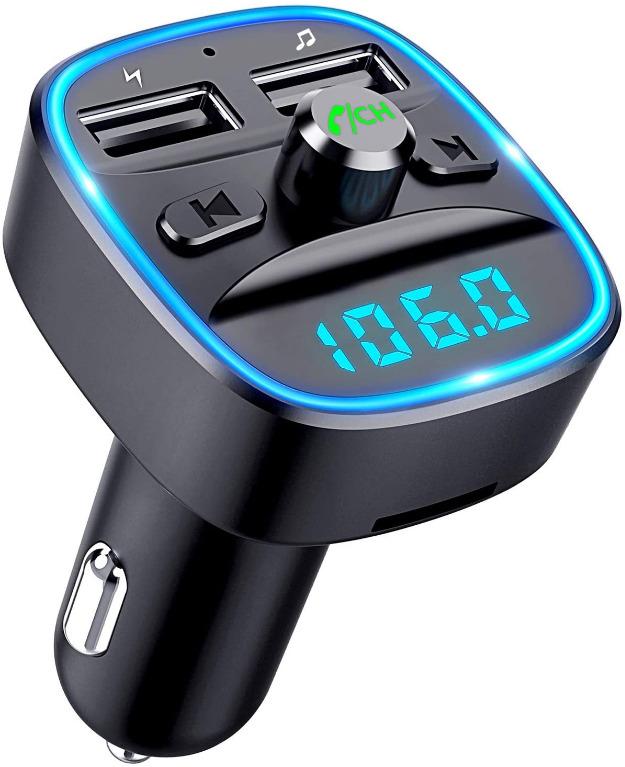 5V/3A and 5V/2.4A Wireless car Bluetooth FM Transmitter Bluetooth car Adapter MP3 Player 2 USB Fast Charging Ports Upgrade Noise Reduction Microphone Support SD Card USB Flash Drive 