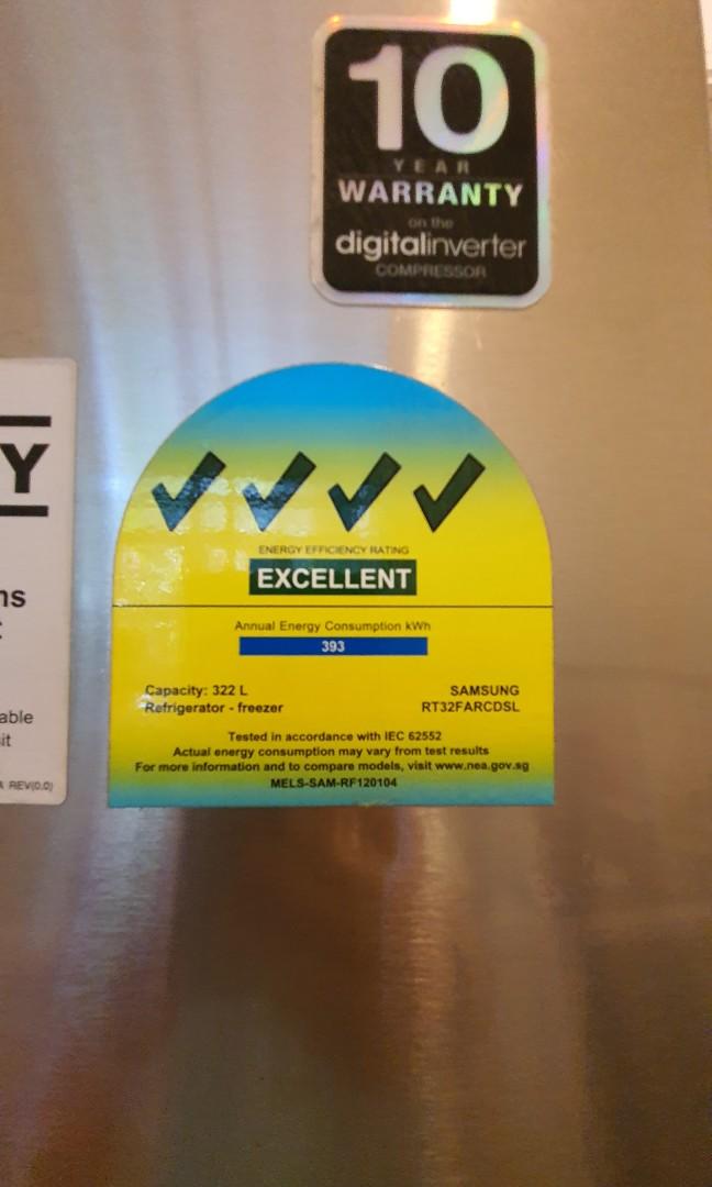 FREE SAMSUNG FRIDGE 322L 2 DOORS, TV & Home Appliances, Kitchen