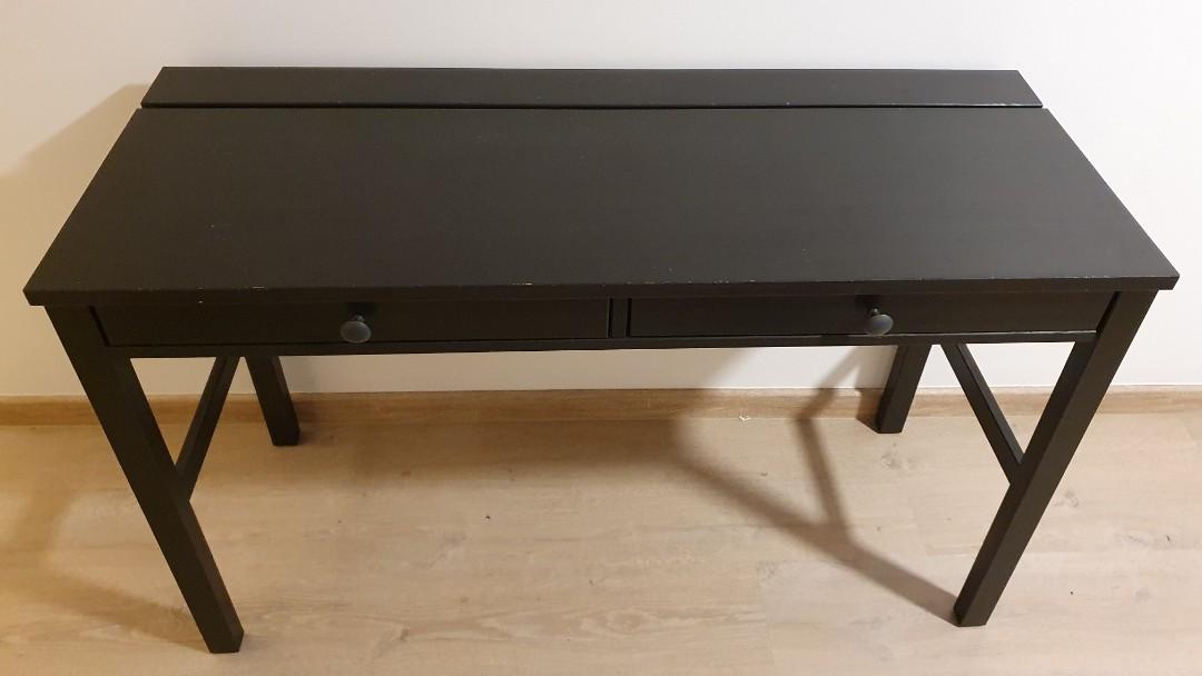 Ikea Hemnes desk with 2 drawers (blackbrown), Furniture & Home Living, Furniture, Tables & Sets