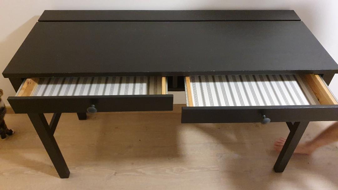 Ikea Hemnes desk with 2 drawers (blackbrown), Furniture & Home Living