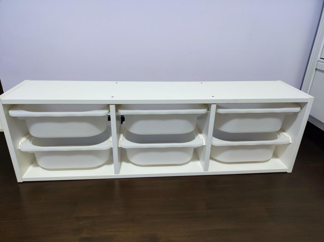 Ikea storage shelf with boxes, Furniture & Home Living, Furniture