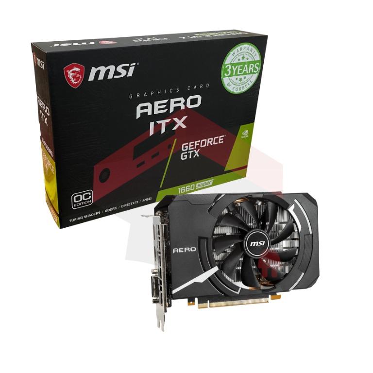 MSI GeForce GTX 1660 SUPER™ AERO ITX OC 912-V809-3262, Computers  Tech,  Parts  Accessories, Computer Parts on Carousell