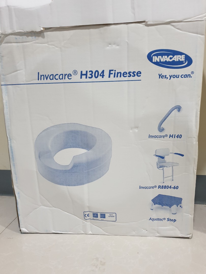 Invacare Aquatec H304 Finesse Toilet Seat Riser, Health & Nutrition ...
