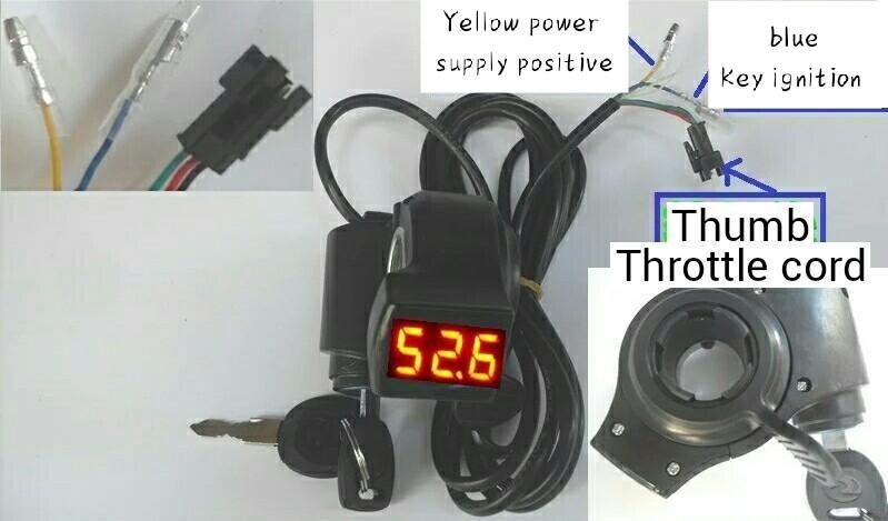 Key ignition on/off switch with voltmeter Thumb Throttle, Sports