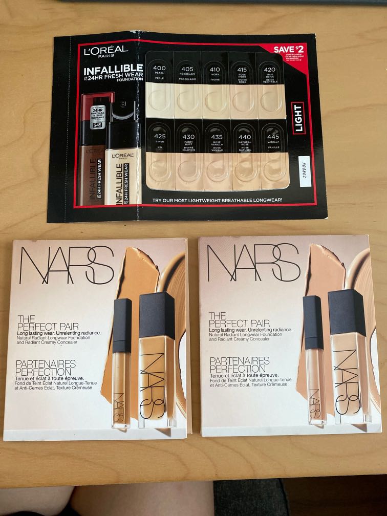 Loreal infallible 24h fresh wear foundation and nars radiant longwear
