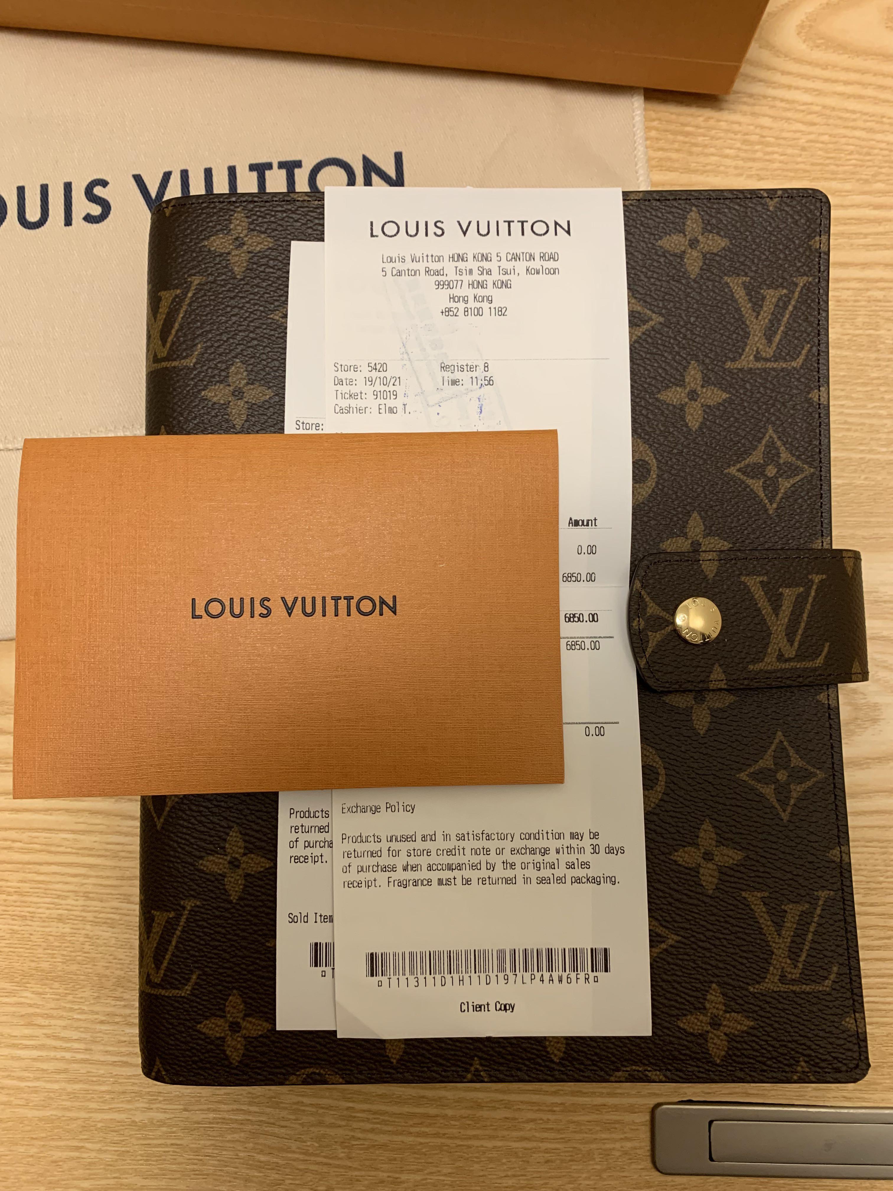 Shop Louis Vuitton DAMIER Large Ring Agenda Cover (R20107) by