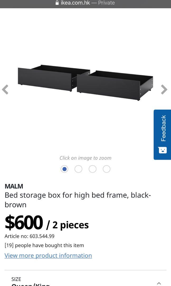 Malm Bed Storage Box For Queen King, Ikea Malm King Bed With Storage
