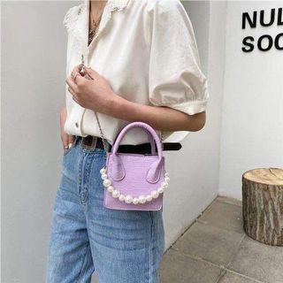 mini sling bag + pearl strap