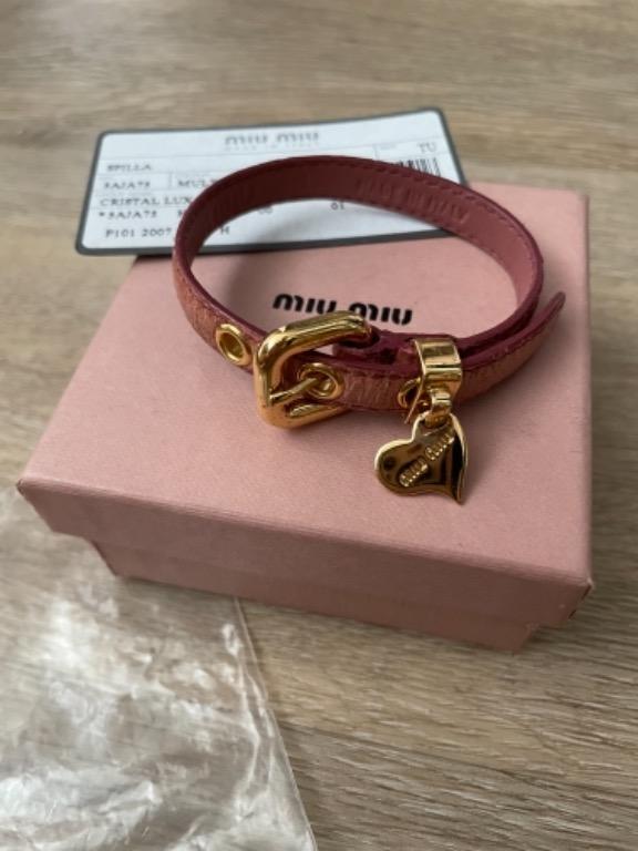 Miu miu leather bracelet on sale