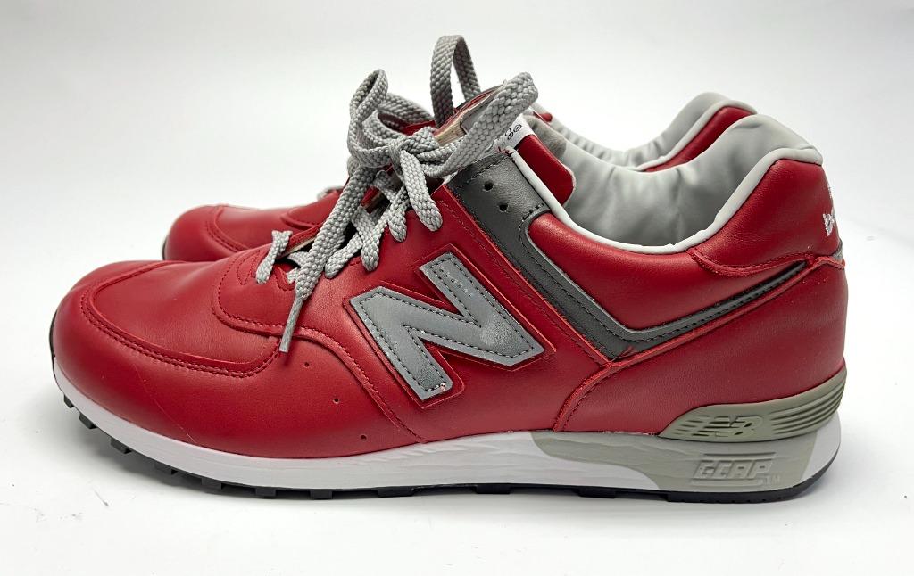 New Balance M576 Red Leather Made in UK, 男裝, 鞋, 波鞋- Carousell