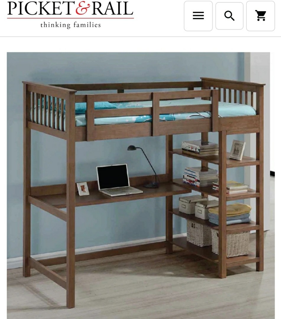 Picket and rail store double decker bed