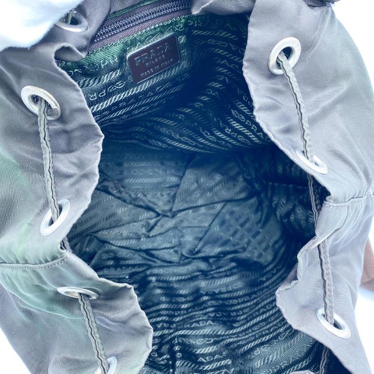 Prada Army Green Nylon Backpack, Women's Fashion, Bags & Wallets