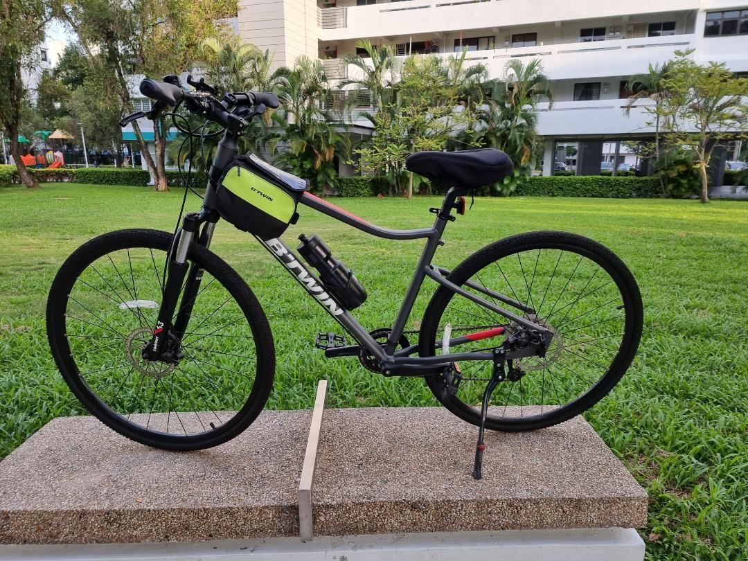 Riverside 500 Disc Brake 9sp Hybrid Bike Grey Red Size M Sports Equipment Bicycles Parts Bicycles on Carousell