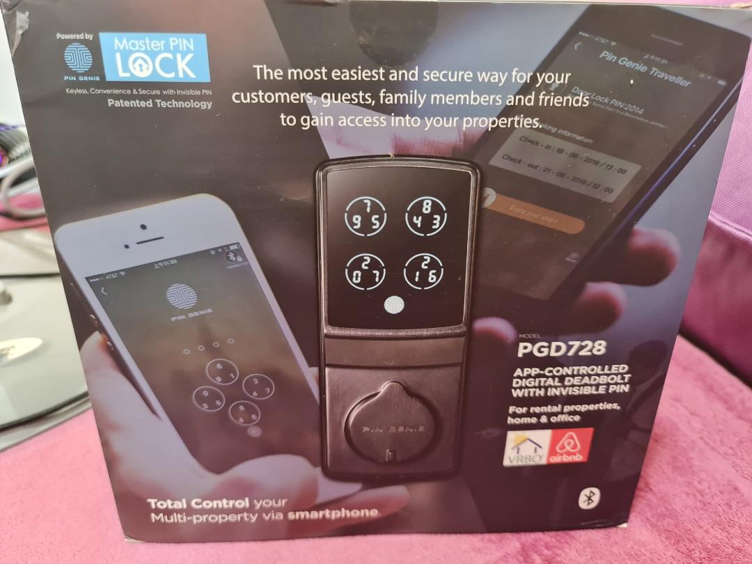 smart lock pin genie pgd728, Furniture & Home Living, Security & Locks, Locks, Doors & Gates on