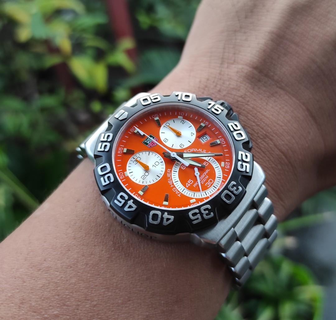 Tag Heuer F1 Chronograph Alonso Orange Dial Men s Fashion