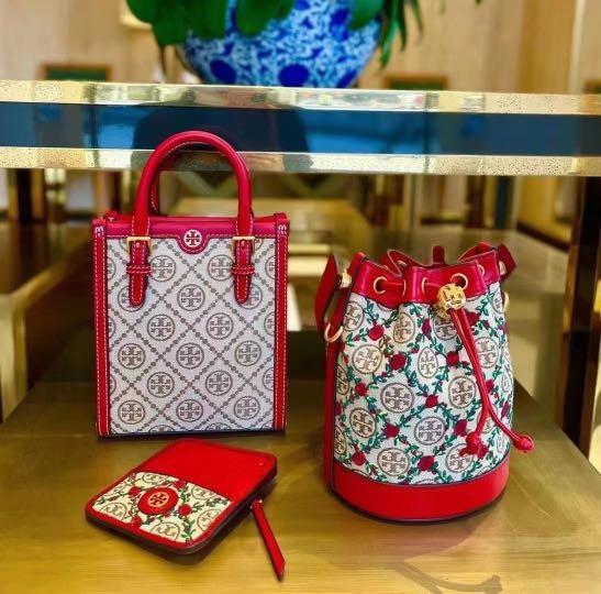 Tory Burch, Bags, Tory Burch Saffiano Tote Hand Bag Red