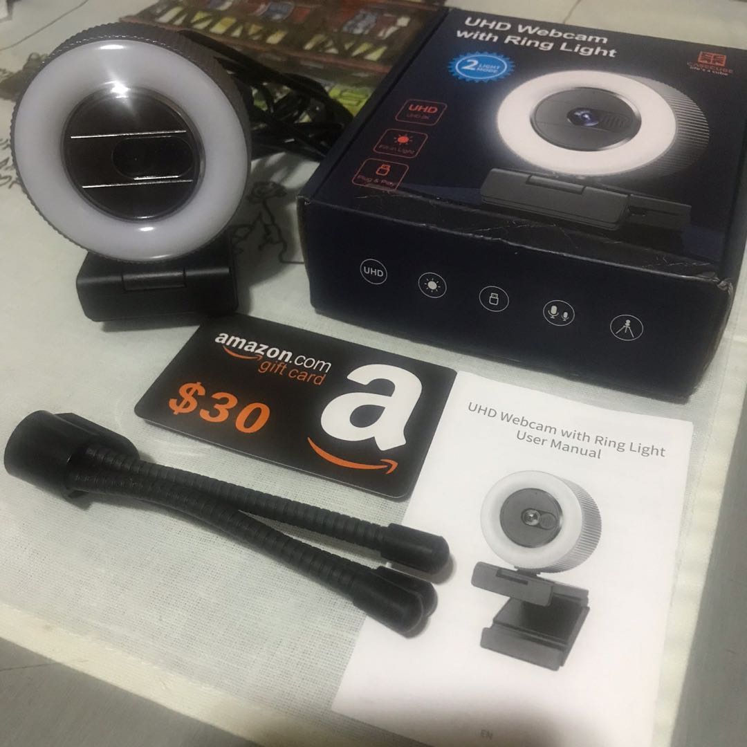 Casecube UHD cam with Ring Light, Computers & Tech, Parts