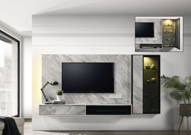 Suspended tv deals cabinet