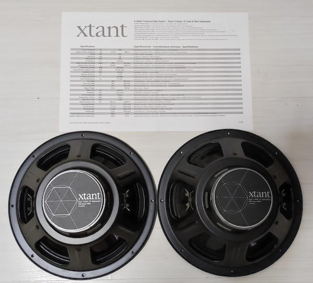 Xtant 12" A1244A Dual Voice Coil Subwoofer, Car Accessories