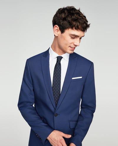 Zara navy blazer sale